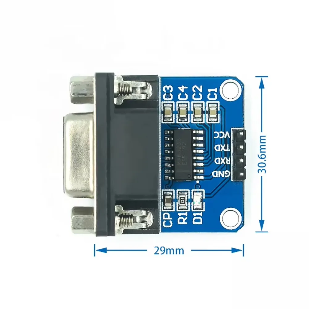 10 ピース/ロット MAX3232 チップ点滅ボード RS232 から TTL シリアルポートコンバータモジュール