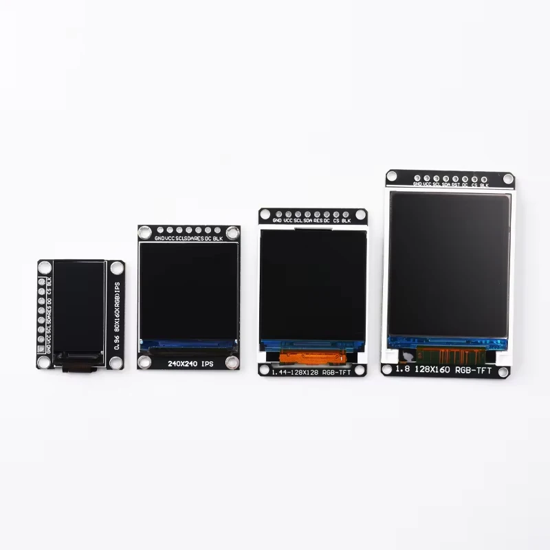 Layar TFT 0.96/1.3/1.44/1.8 Inci IPS 7P SPI HD Modul LCD Penuh Warna ST7735 / ST7789 Drive IC 80*160 240*240
