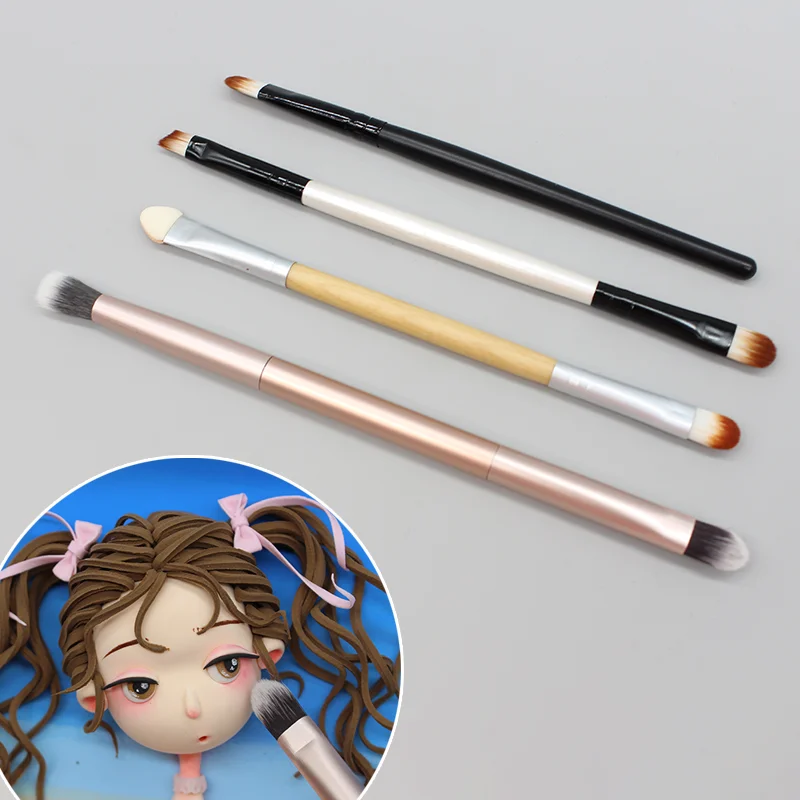 초경량 클레이 인형 페이스 메이크업 도구 브러시, DIY 수제 폴리머 클레이, 만화 캐릭터 페이스 페인팅 도구, 세트당 4 개