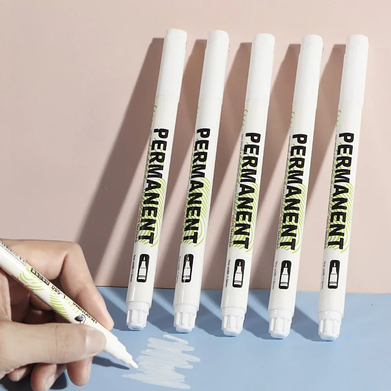 

4/6/12 Pcs White Marker Pen, Graffiti Pens, Waterproof DIY Graffiti Sketching Markers Stationery Wrting School Supplies