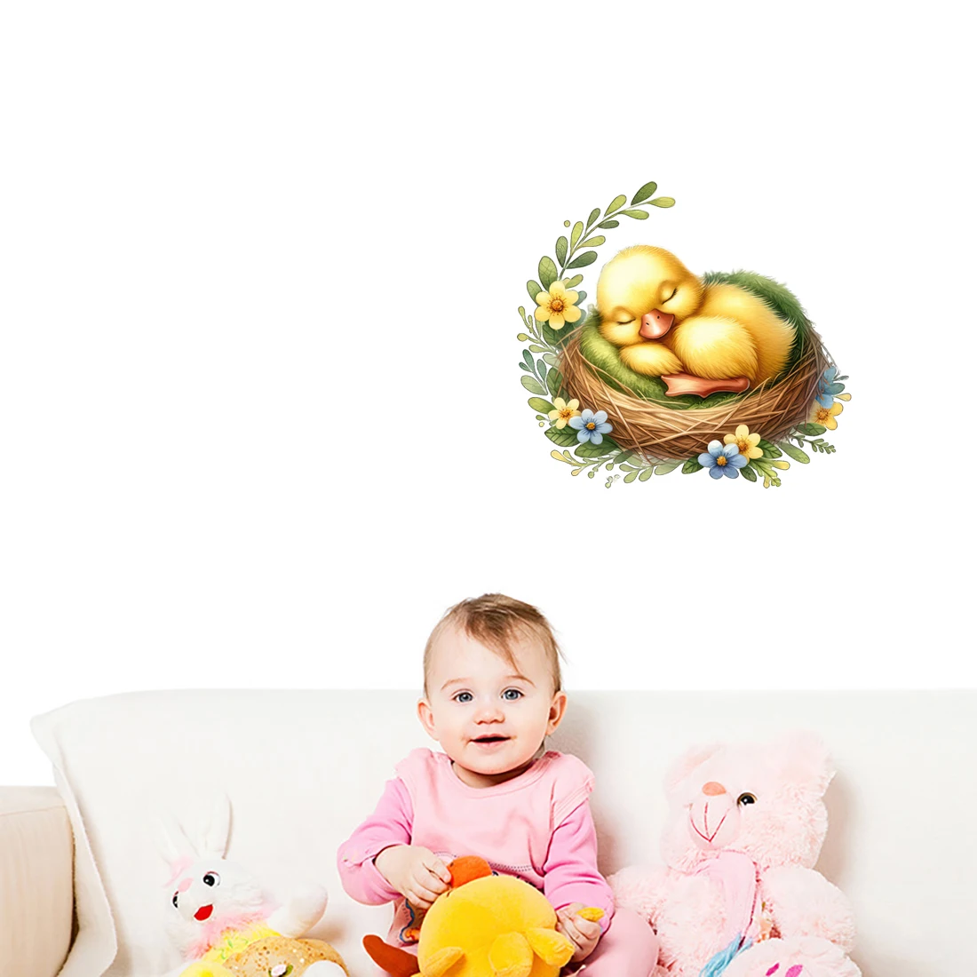 Three Ratels Q46 Cute Chickens Ducks Lucky Eggs Cartoon wall Stickers for Home Decoration Toilet decals