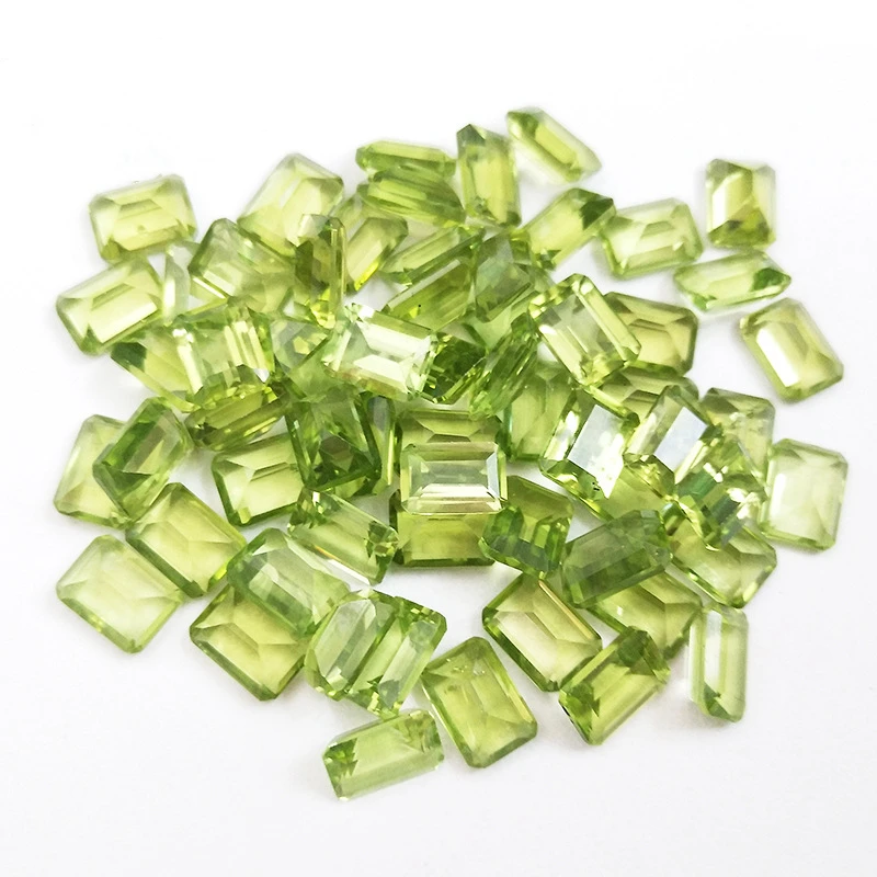 Factory Wholesale 100% Real Natural Emerald Shape Olivine Peridot Gemstone Loose Gems Diy Material for Jewelry