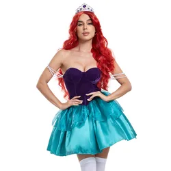 Halloween Costumes for Women Mermaid Costume Adult Princess Ariel Cosplay Carnival Party Fancy Dress Up