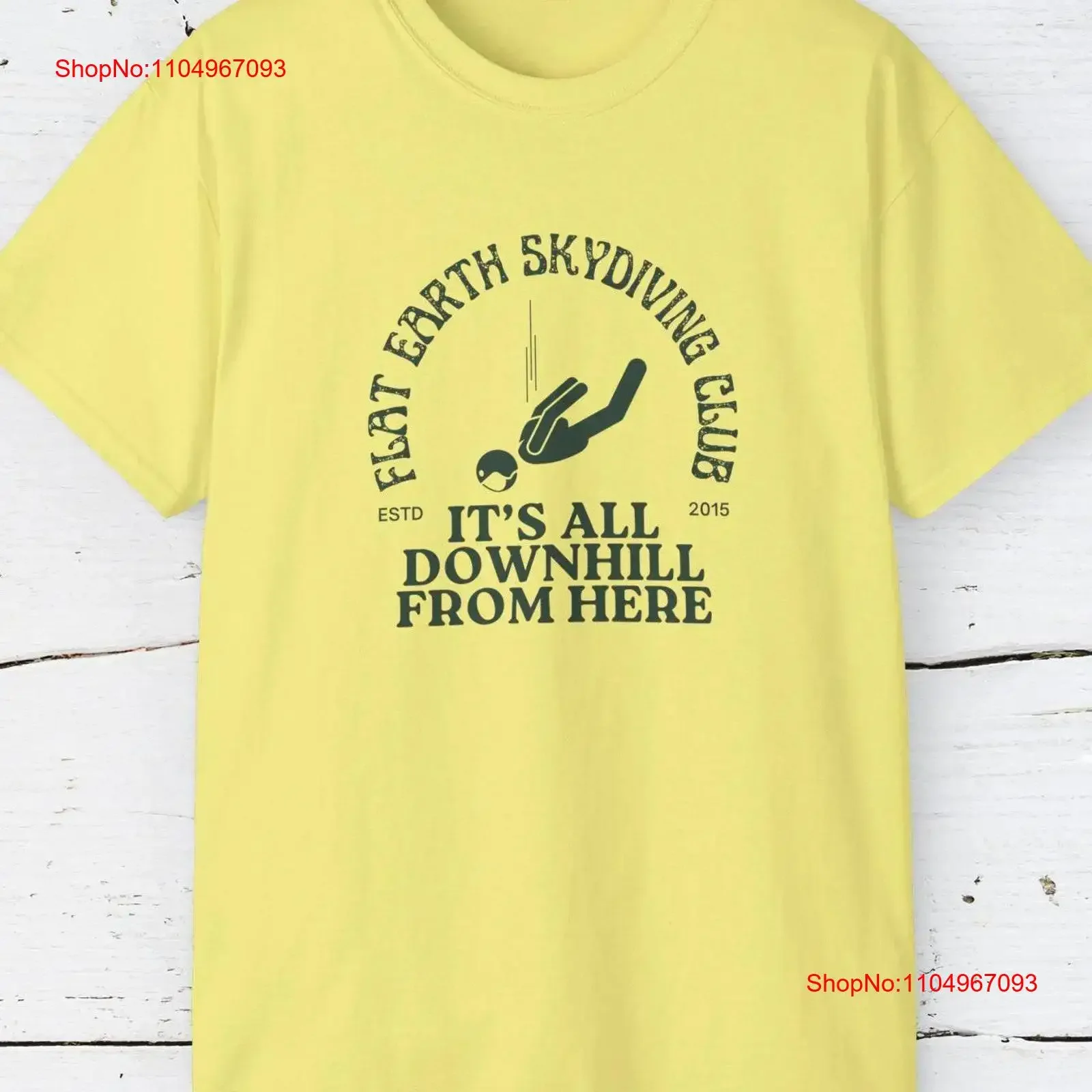 

Футболка Flat Earth Skydiving Club It's All Downhill From Here, забавный юмор, винтажная, универсальная, мягкая, модная, растягивающаяся