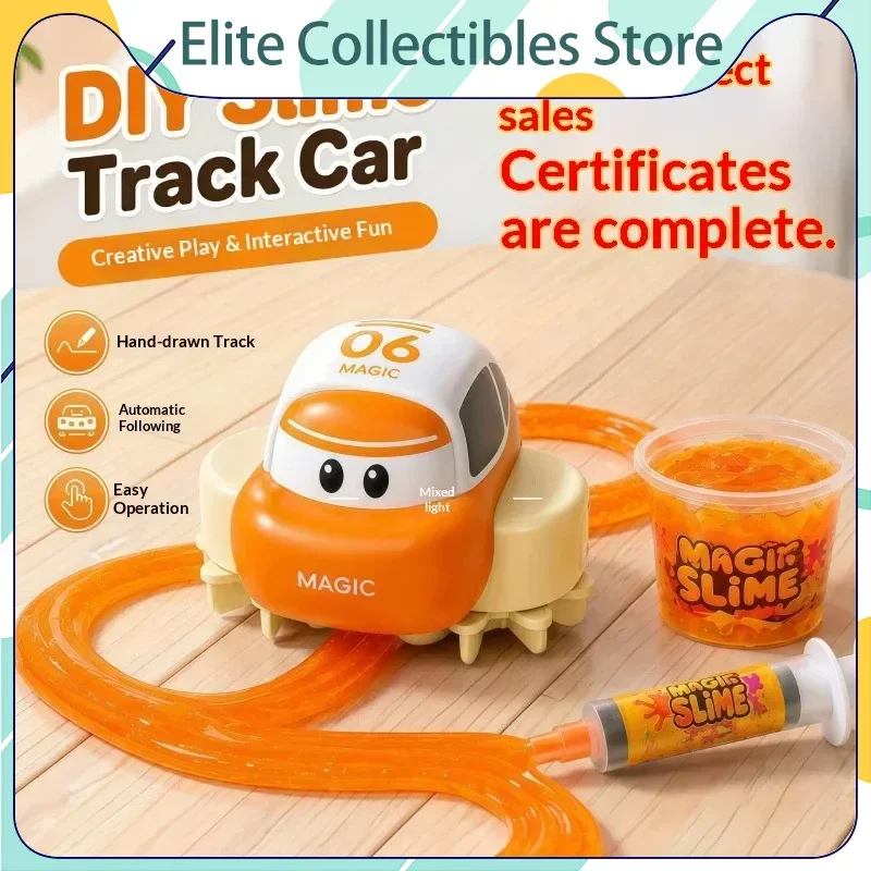 Magic Slime Track Car Diy Free Draw Crystal Slime Path Automatic Follow Creative Interactive Entertainment Toy Hand Drawn Track