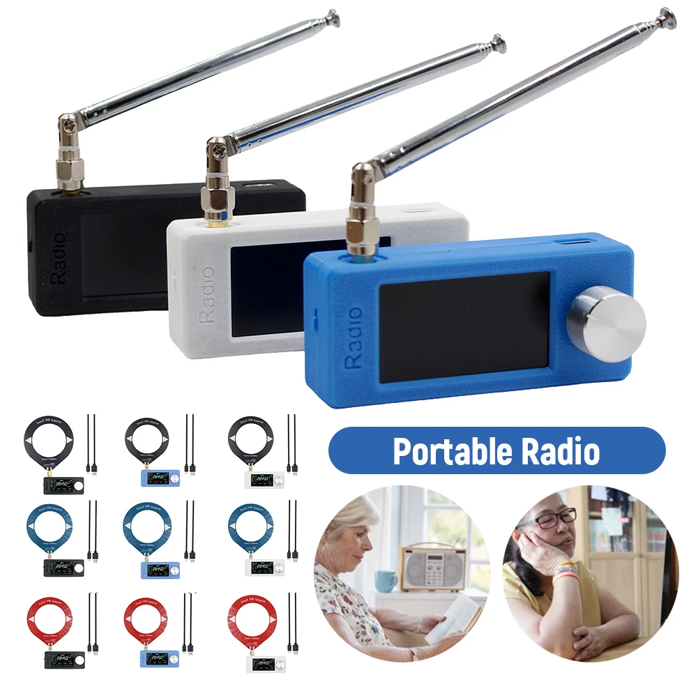 SI4732 0.5-108mhz Portable Radio 1.9inch IPS Screen All Band Radio Receiver with Antenna FM/AM Radio HF SW MW VHF Radio