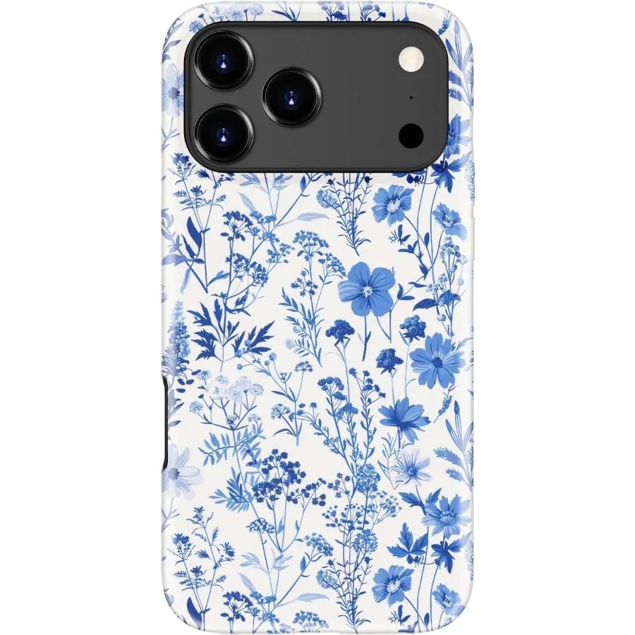 

For iPhone 17 Pro Max Case Wireless Charging Compatible with Dual-Layer Protection Featuring a Stylish Wildflower Design Soft S