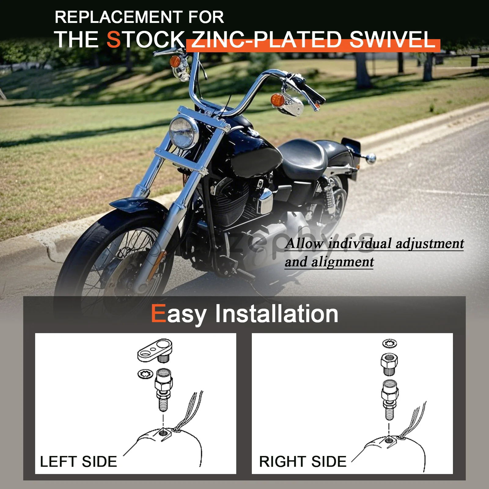 Motorcycle Front Turn Signal Relocation Swivel Mount Kit For Harley Softail Sportster 883 Dyna Fat Boy Street Bob 114 Low Rider