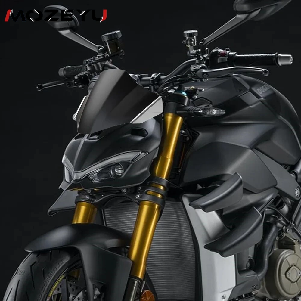 For DUCATI Streetfighter V4 V4S 2020 2021 2022-2024 Motorcycle Windshield Windscreen Air Wind Deflector Motorbike Accessories