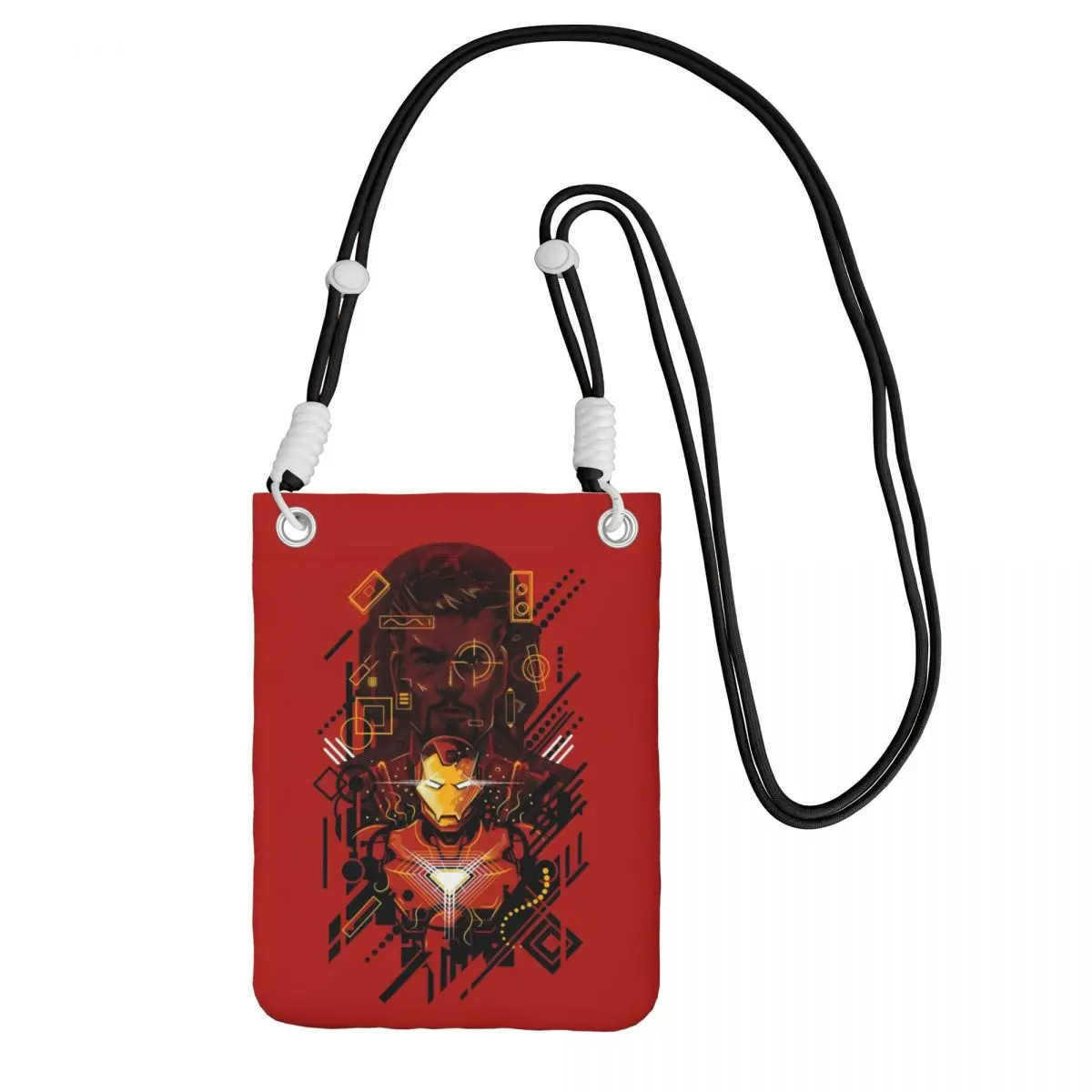 

Custom Iron Man Carry A Mobile Phone Bag Diagonally Men Women Comics Animation Mobile Phone Bag for Traveling Phone Money Pouch