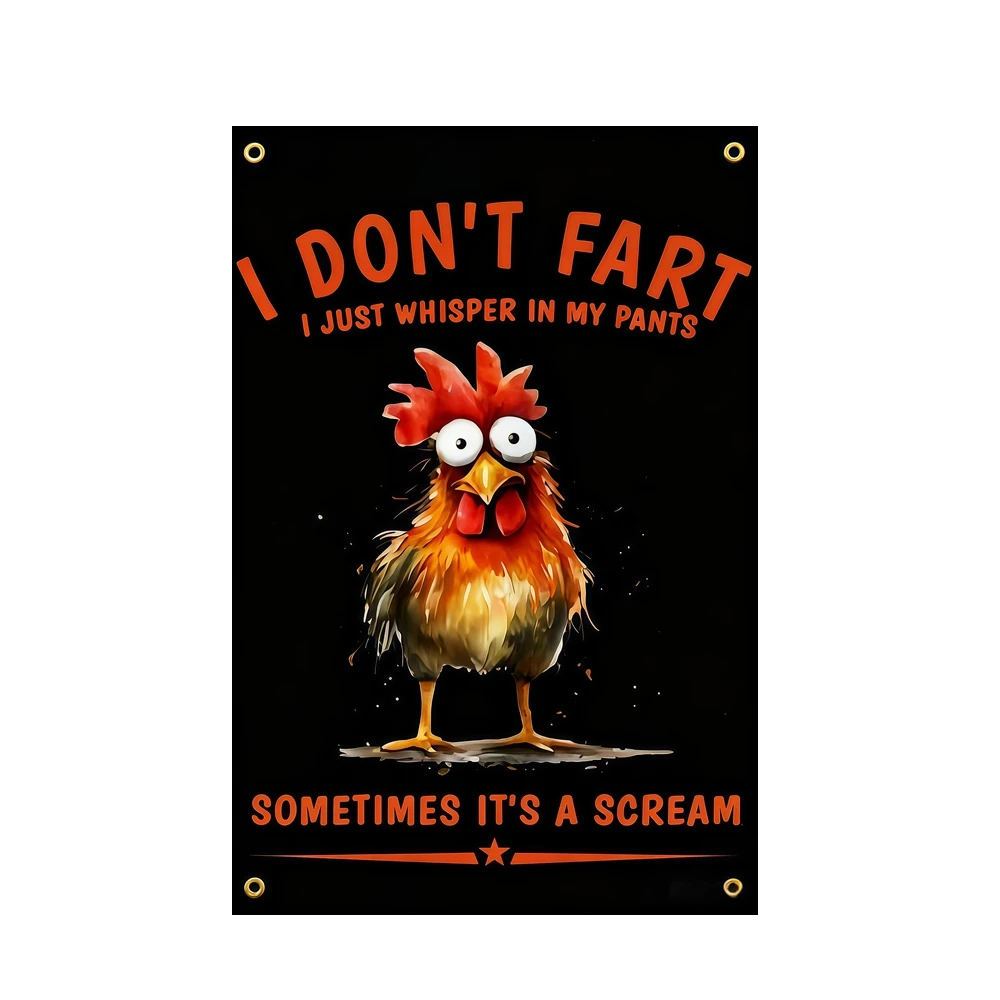 Funny Chicken Tapestry 2x3ft 3x5ft Hilarious Meme Flag Vintage Style Wall Banner Art for Bedroom Dorm Decor Cool Gift for Boys
