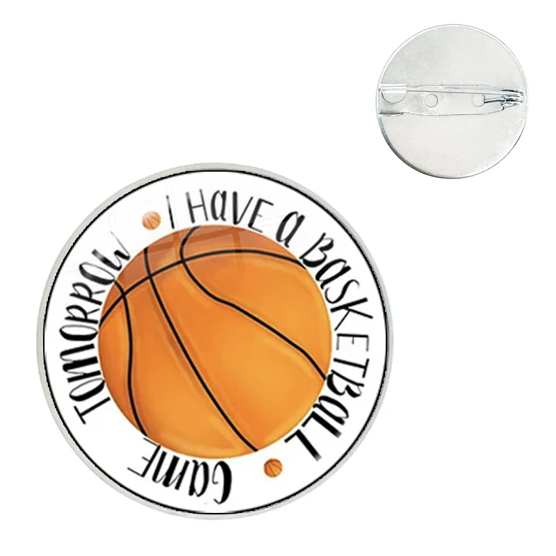 Golf Table Tennis Baseball Rugby Football Soccer Pickleball Glass Dome Brooches Shirt Lapel Bag Clothes Hat Badge Pins Gift