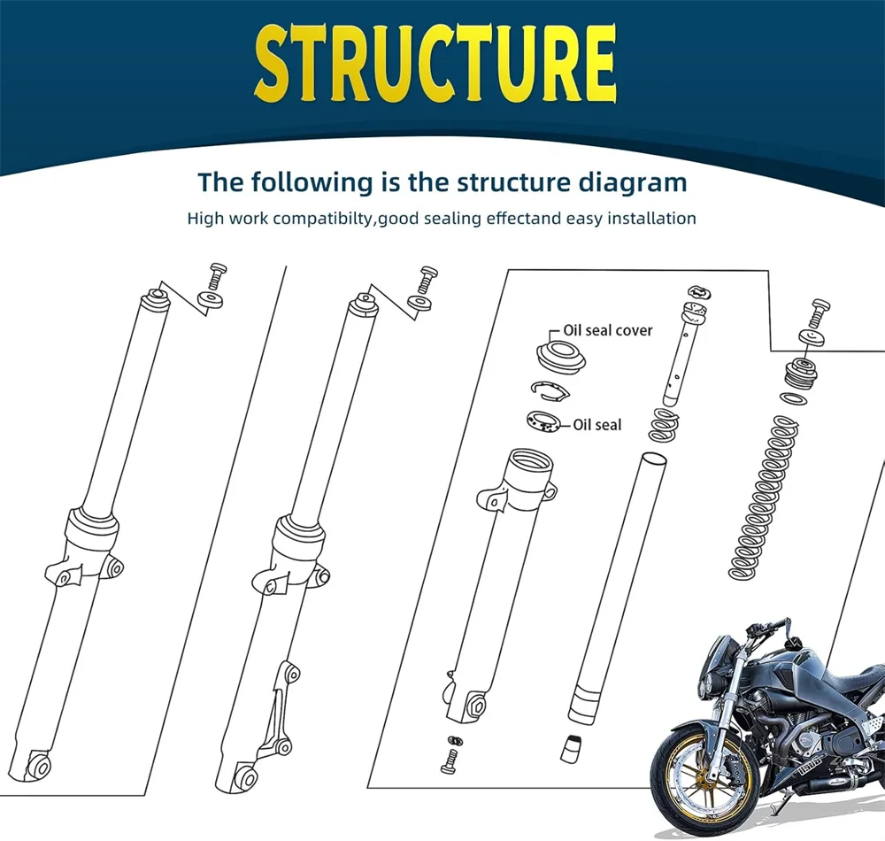 Fit for SUZUKI GSX-8R VSTROM DL800 Motorcycle Fork Dust Oil Seal GSX750F GSX600F SV650 SV650X SFV650 GSXR600 750 VL1500 VL800 view 6