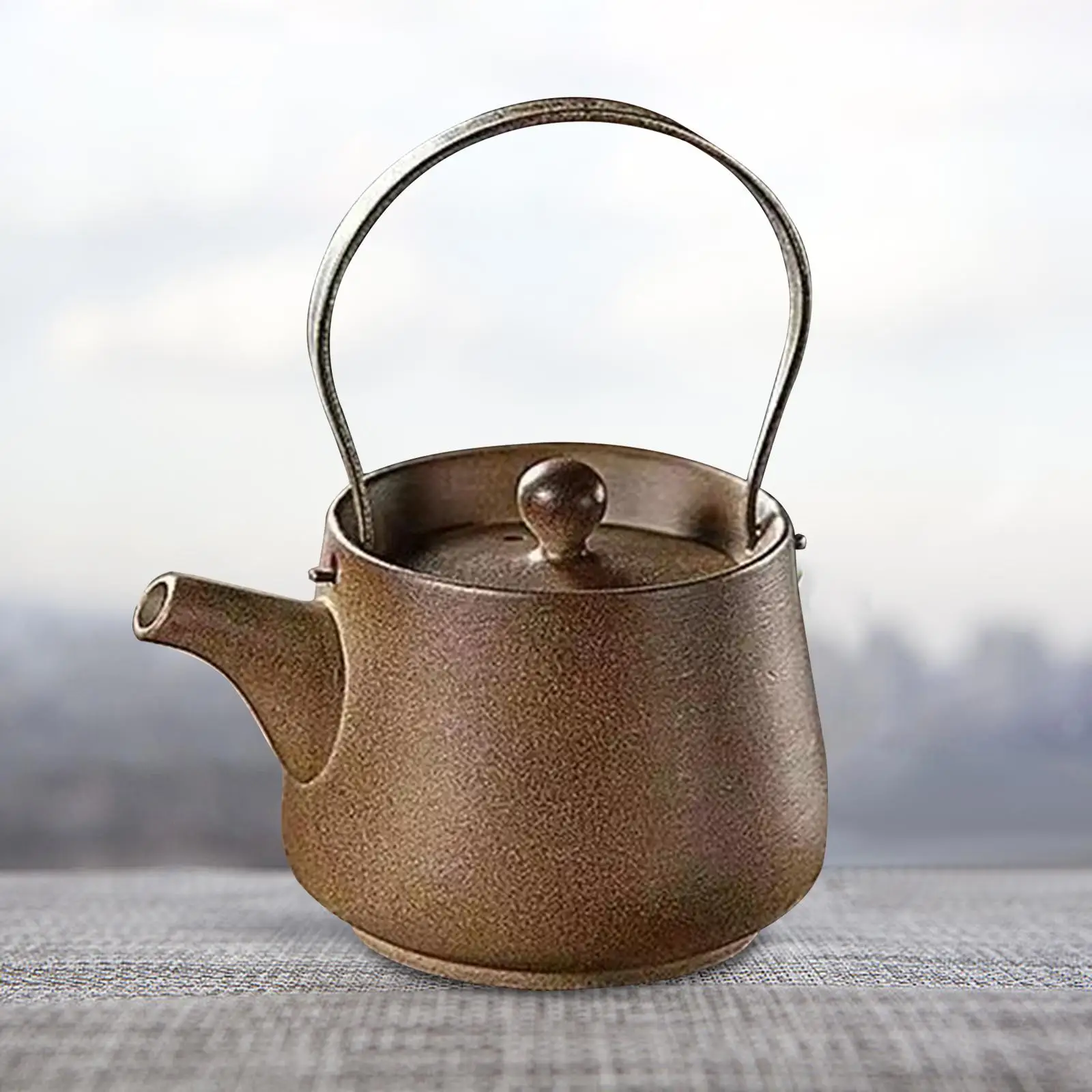 Ceramic Teapot 200ml Tea Lovers Gift Rustic Tea Infuser Porcelain Tea Pot for Restaurant Household Camping Hotel Kitchen