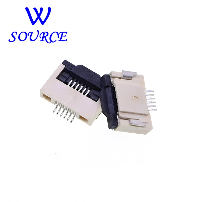 Conector FPC FFC de 0.5mm 1.0mm Cable Plano PCB SMT ZIF 4 5 6 7 8 10 12 16 18 20 26 28 30 32 36 40 50 54 60P Contacto Inferior Zócalo 2