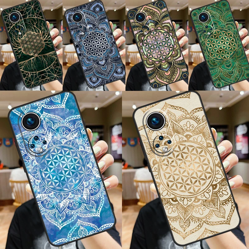 

Flower Of Life In Lotus Pastel Case For Honor X9a X8a X7a X6a X6 X7 X8 X9 X8b X9b 50 70 90 Magic 5 Lite Magic 6 Pro Cover