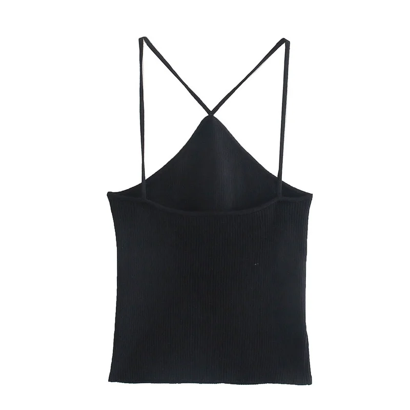 2023 New Summer Dress Thin Shoulder Strap Women's Top Tank Top Casual Slim Soft Comfortable Sexy Solid Color Hanging Neck Top