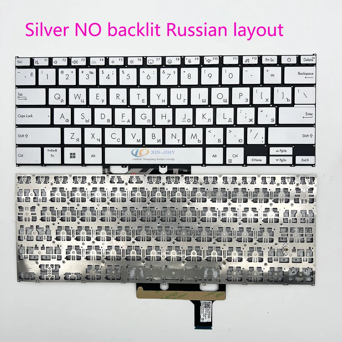 

Клавиатура для ASUS Zenbook 14, OLED UX3405 UX3405M UX3405MA, серебристая, без подсветки, русская раскладка RU