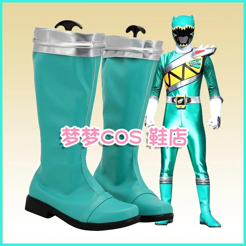 Super Sentai Zyuden Sentai Kyoryuger Kyoryu Green Cosplay Shoes Boots Anime Halloween Carnival Boots Custom Made