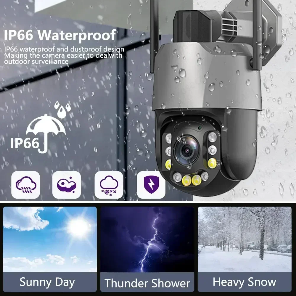 Outdoor ICSEE 2K 5MP PTZ Security Camera Human Detection Color Night Vision Wireless CCTV Video Surveillance Camera 20X Zoom