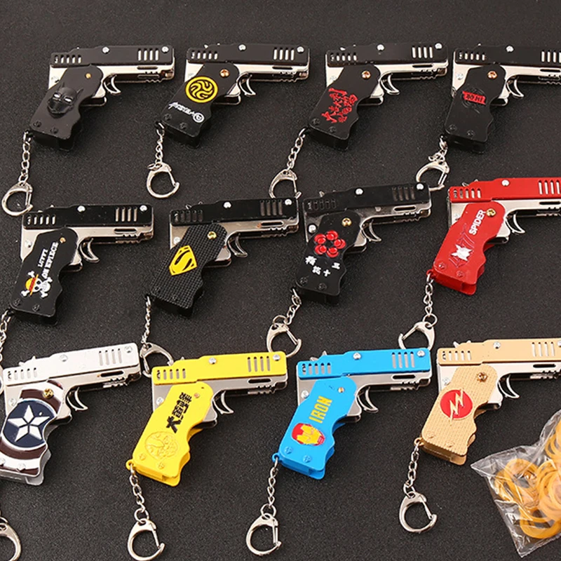 Animes Pirate King Gun Toy Folding Rubber Pistol Cartoon Gun Keychain Toy Kids Gifts Party Pistol Gun Model Cospaly Pistol