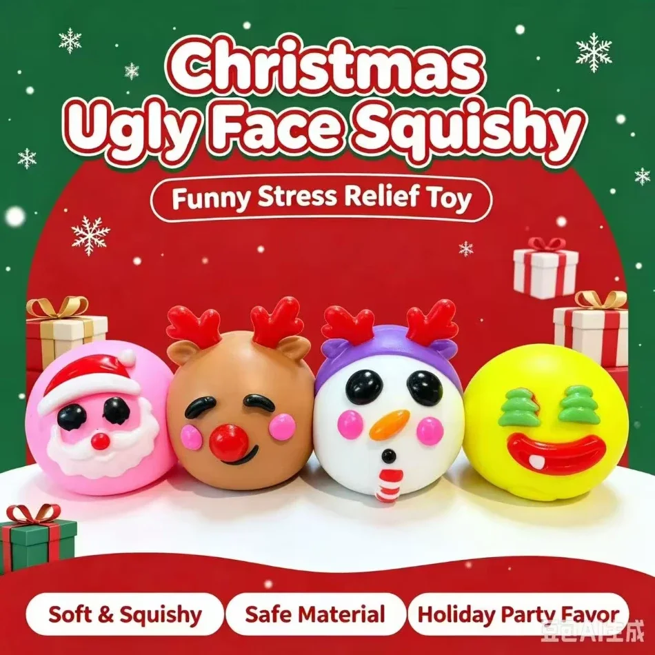 2026 NEW Smushers Squishy Stress Relief Dog Face Swap Toy Soft Moldable Slow Rise Squeeze Christmas Adult Fun Gifts