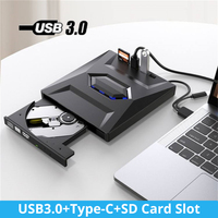 4in2 USB3.0 Type C External CD DVD RW VCD Optical Drive with SD Card Reader DVD Burner CD Writer Super Drive For Laptop Notebook