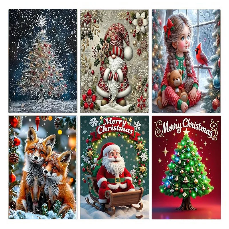 AB-Diamantgemälde, Weihnachts-5D-Diamantgemälde, Weihnachtsdiamantgemälde-Set (für Erwachsene und Anfänger), DIY-Mosaik