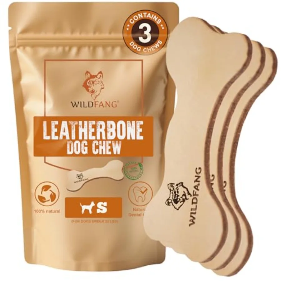 

® Кожаная игрушка для собак маленького размера - Кожаная кость для прорезывания зубов, дентальные игрушки для щенков, жевательные кости для щенков, для легкого или среднего жевания.