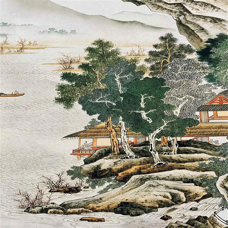 Zhang Daqian's Colorful Painting of Canglang Fishing Flute- China Celebrity calligraphy and painting