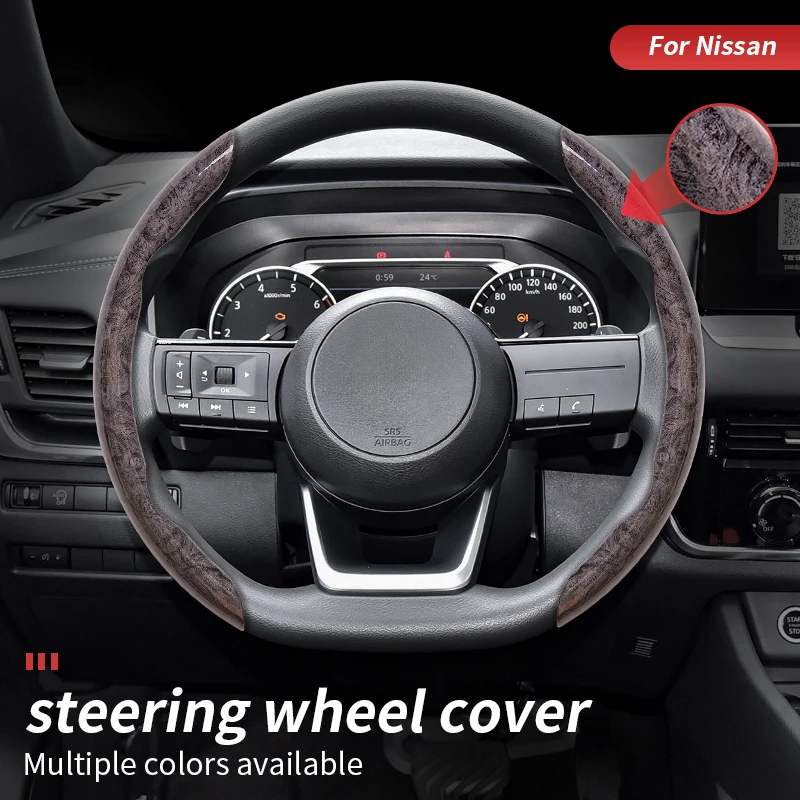 

High Quality Peach Wood Steering Wheel Cover For Nissan X-Terra Patrol Armada Y63 Murano Sunny Leaf Pathfinder Maxima Frontier