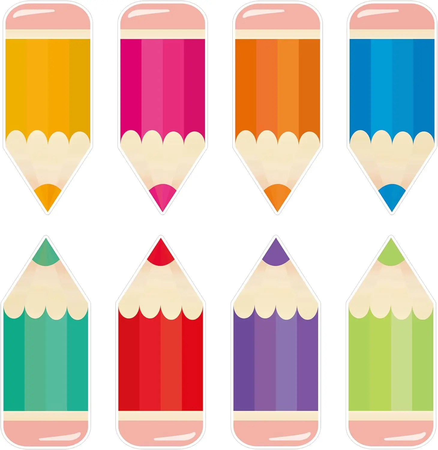 

40 шт. разноцветные вырезы для карандашей 2,7x6,2 дюйма, классная доска объявлений, декор обратно в школу, украшения, бумажные вырезы для карандашей Na