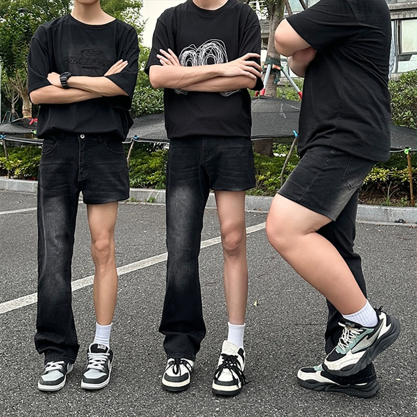 

Мужские летние джинсы прямого кроя Slim Fit, тонкие, с легким расклешением, в американском стиле High Street, со средней высотой талии