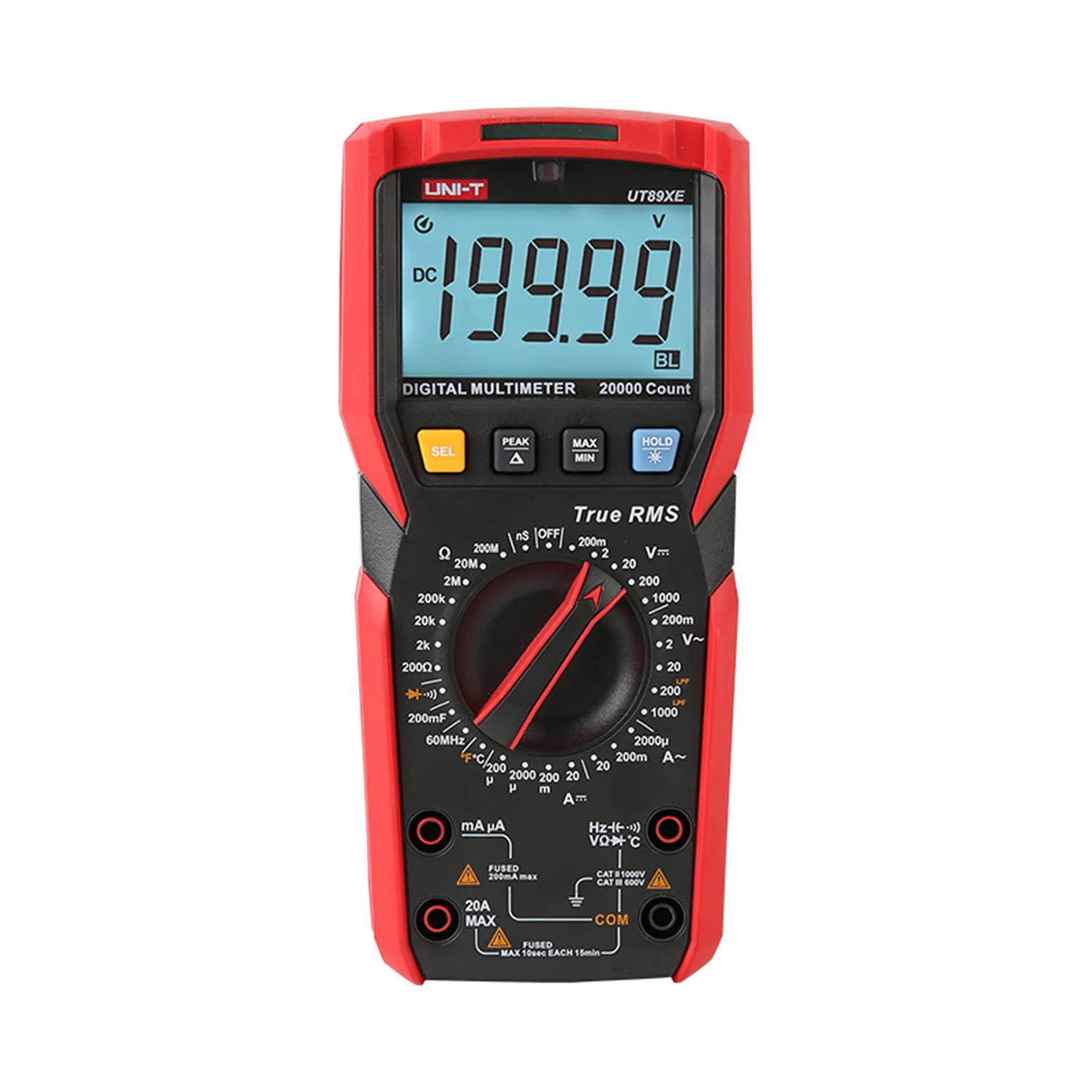 UNI-T UT89XE Digital Multimeter Professional Tester True RMS Manual Range DC AC Voltmeter Ammeter Capacitor Temperature Meter.