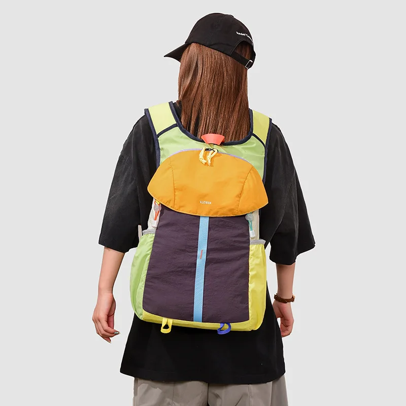 Dopamine Colorblock Casual Backpack, Lightweight Daypack for Teens, Adults, Daily Commute, School Classes, Short Trips, Outdoor