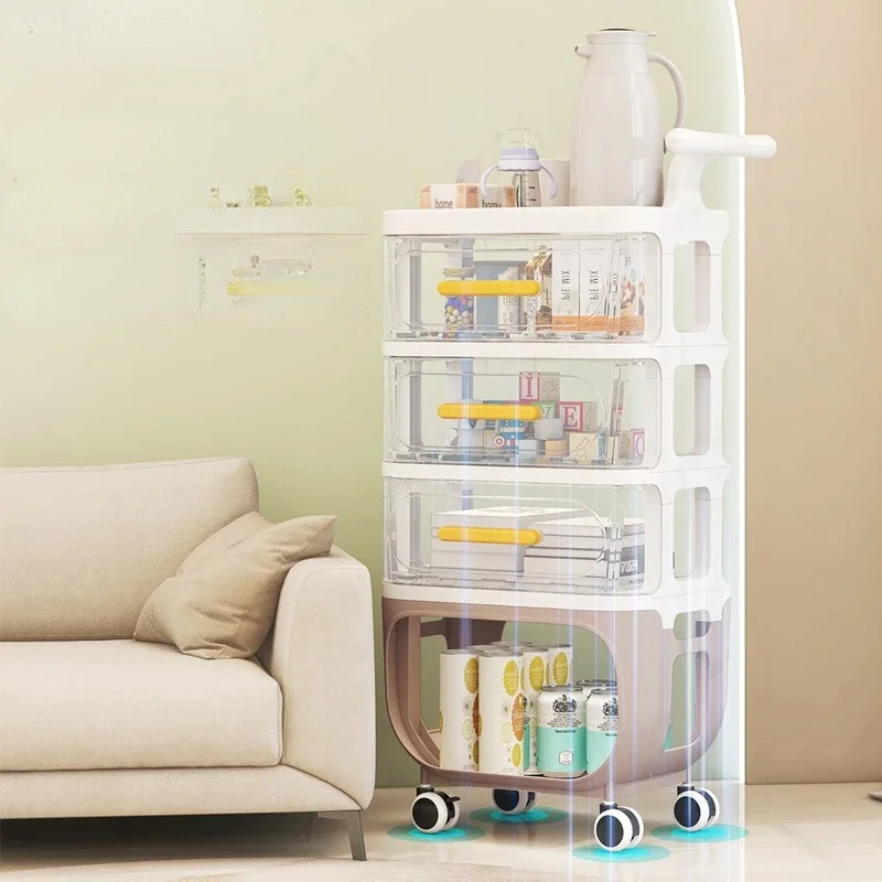 Large Capacity Finishing Rack Baby Organizer Cart Wheels for Home Snack Storage Rolling Storage Trolley Portable Organizer Shelf