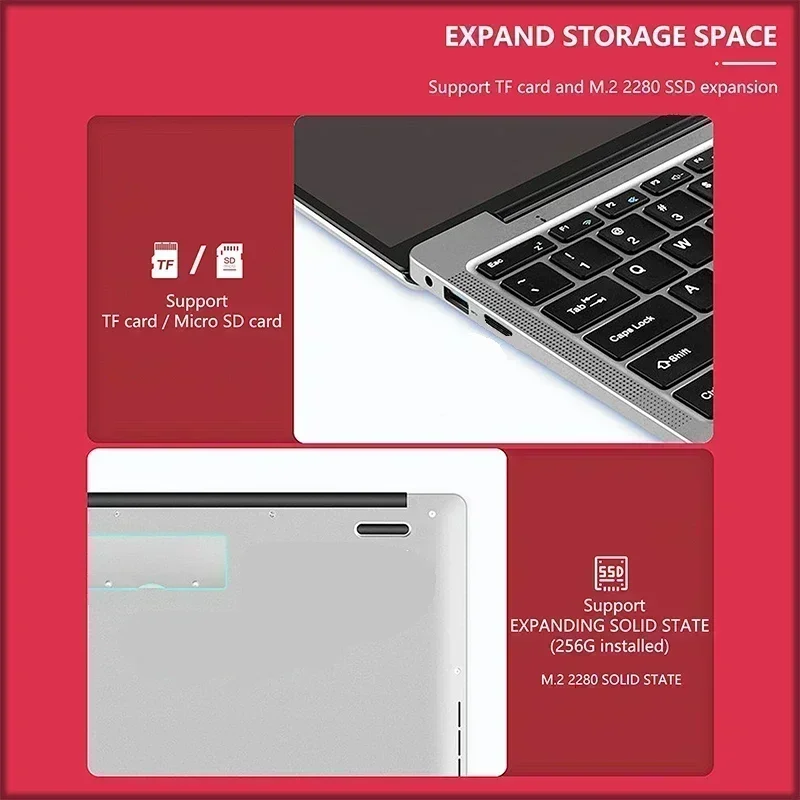 14.1 Polegada Quad Core Laptop Intel Pentium N3710 128GB/256GB/512GB/1TB SSD Windows 11 Pro Notebook para Estudantes Aprendizagem Online