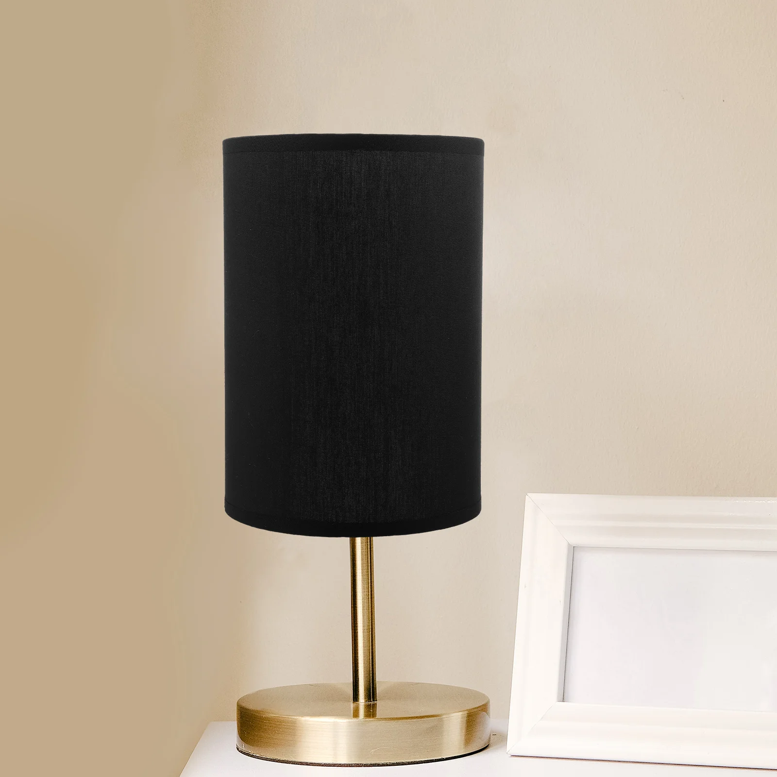 

Decoration Round Living Room Bedroom Table Lamp Floor Decorative Lampshade Gold Cover Black