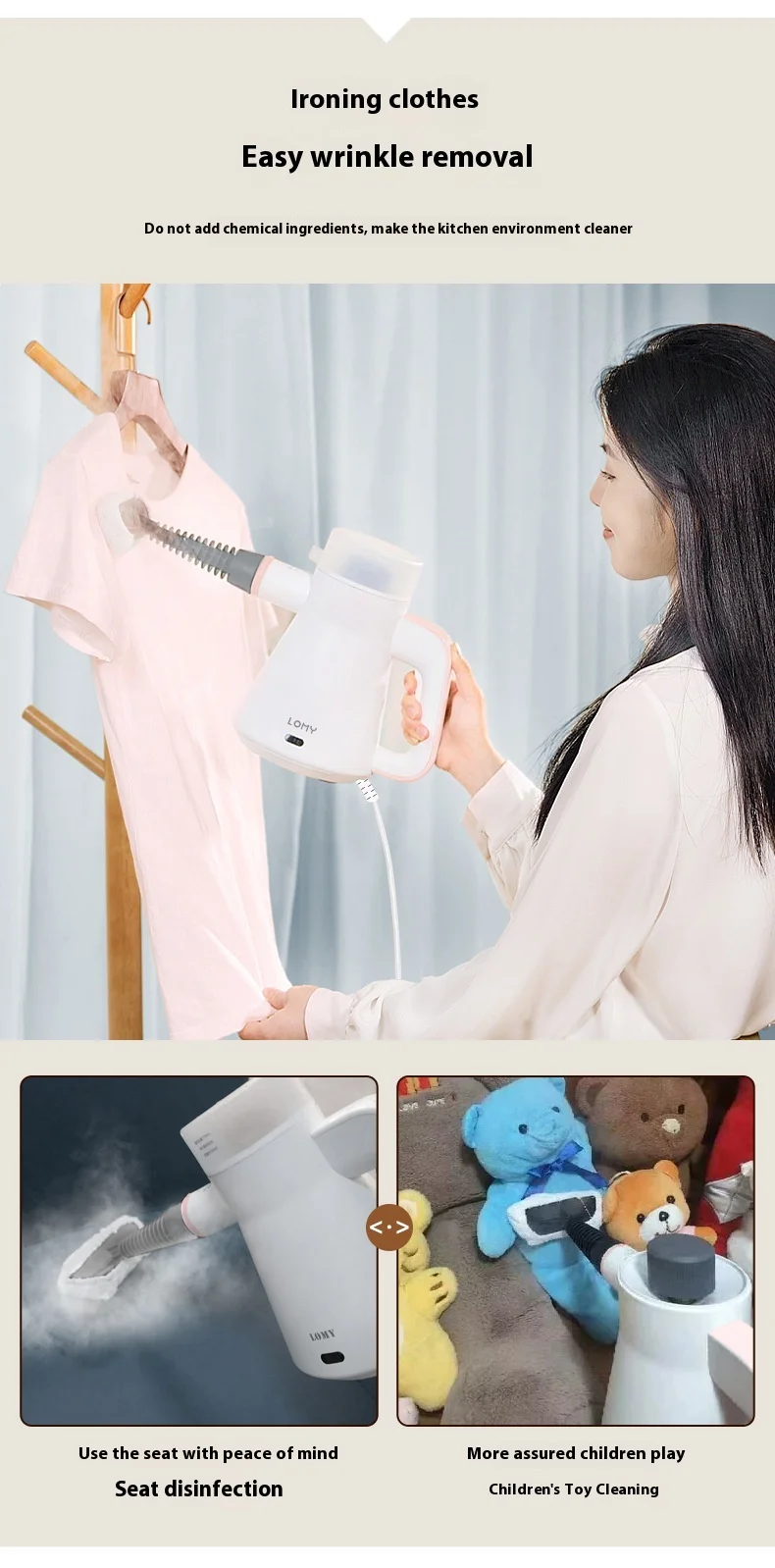 пароочистители высокого давления 스팀청소기 5 в 1 ручной высокотемпературный резервуар для воды 1000 Вт 450 мл