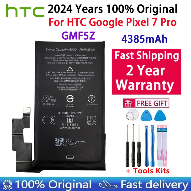 100% Origina GMF5Z 5000mAh For HTC Pixel7 Pro Mobile Phone Replacement Battery For Google Pixel 7 Pro Batteries Fast Shipping