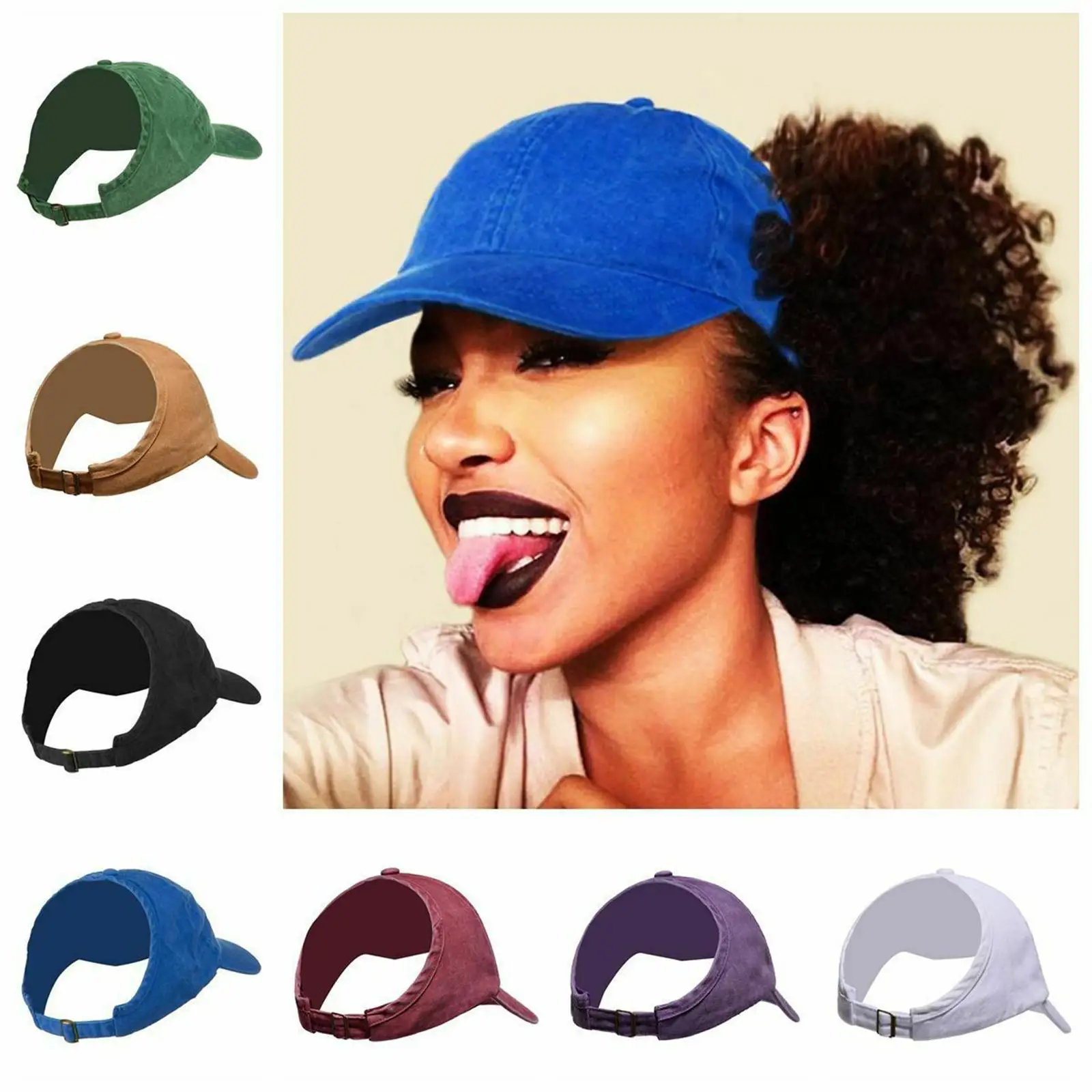 Hair Messy Bun Ponytail Baseball Hat Puff Ponytail High Messy Bun Cap Curly Hair Backless Ponytail Hat for Women