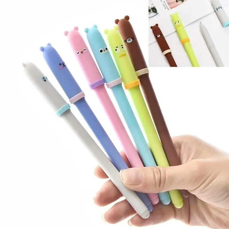 Bolígrafos de gel con expresiones animales creativas Kawaii
