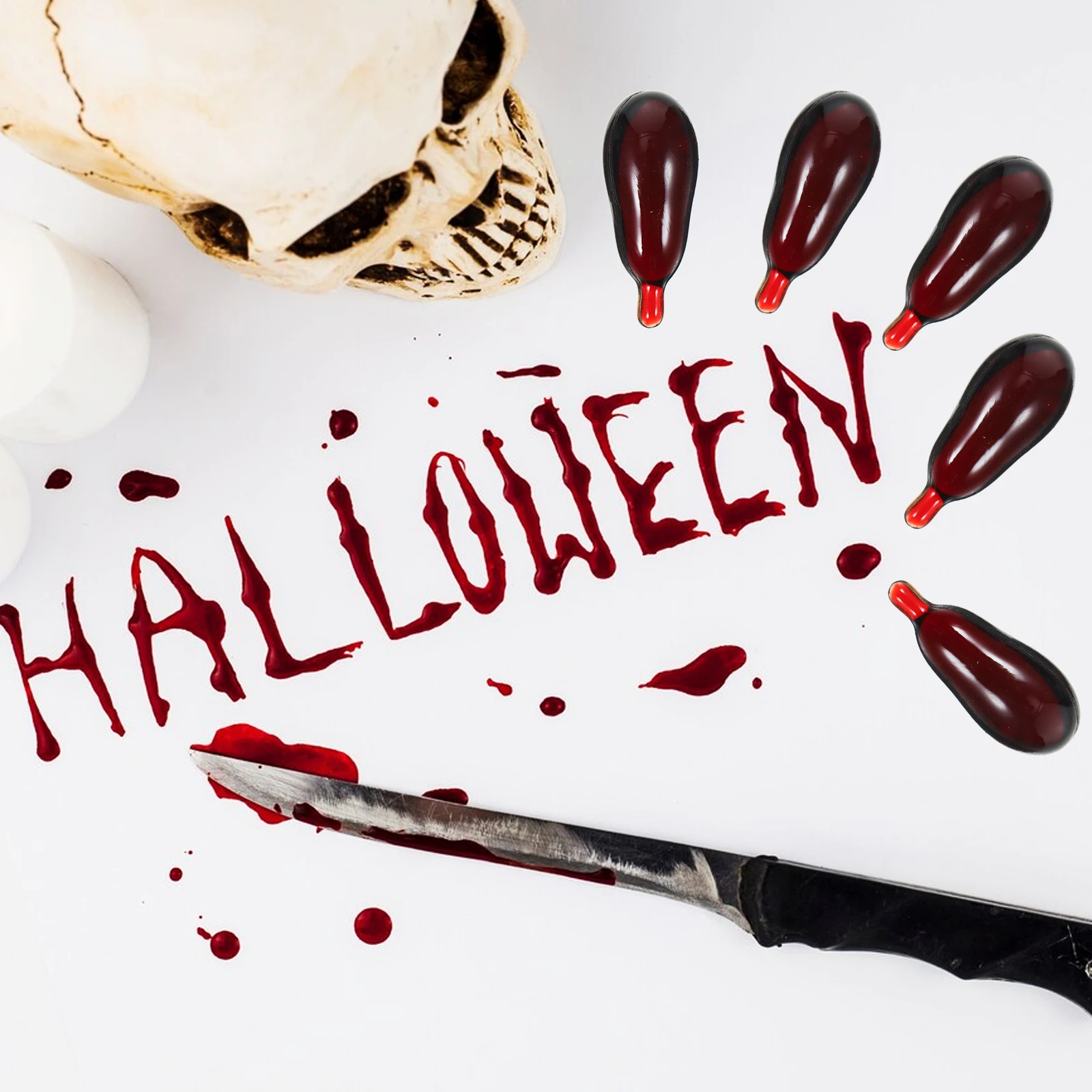 

20pcs Halloween Fake Blood Capsules: Realistic Prank Blood Pills Makeup Props Party Trick Pranks Accessories For Cosplay
