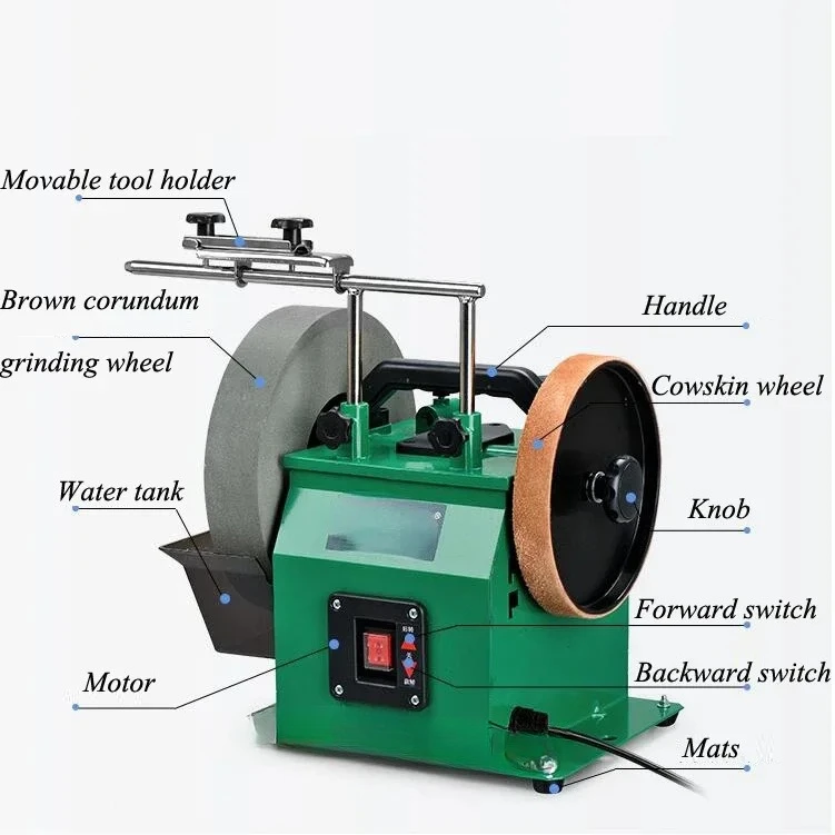 

H8101 10-Inch Variable Speed Wet Sharpening System, Two-Direction Water Cooled Wet Stone Grinder, Wet Bench Grinder for Knife