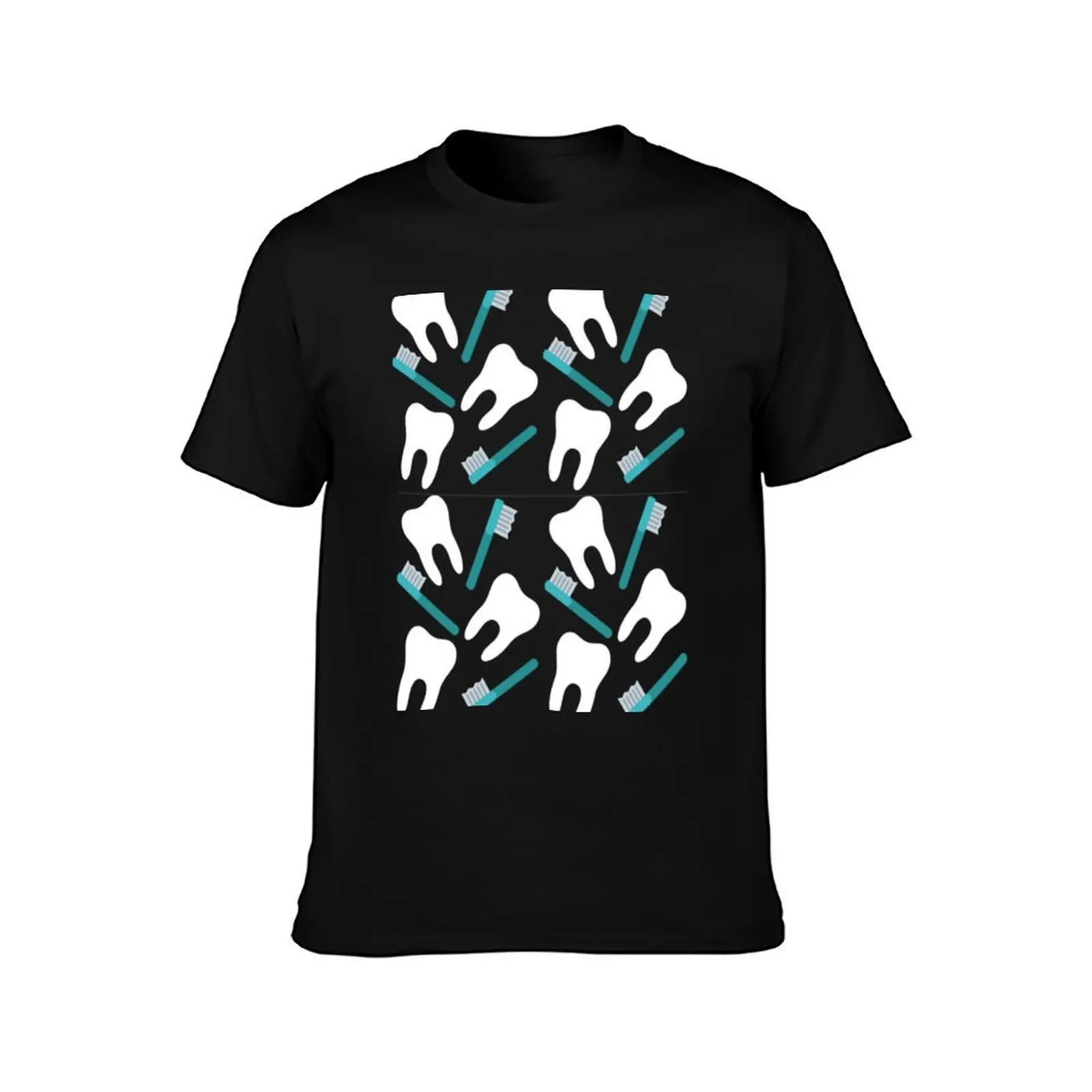 Funny Dental Definitions White Tooth Pattern- Funny Dentist T-Shirt Quick Dry Sports Short Sleeve Tee T-Shirt