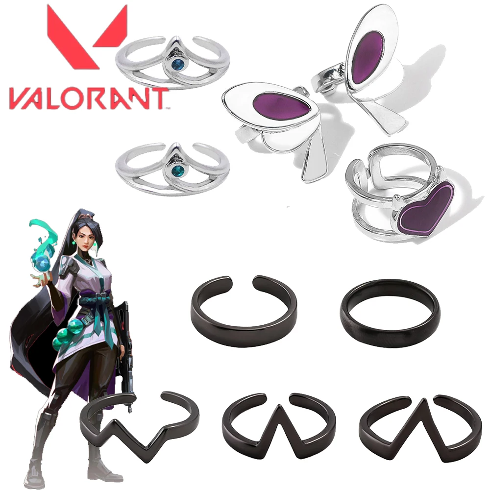 Game VALORANT Ring Game Characters Clove Alloy Opening Adjustable Dusk Butterfly Heart Rings For Cosplay Props Women Jewelry