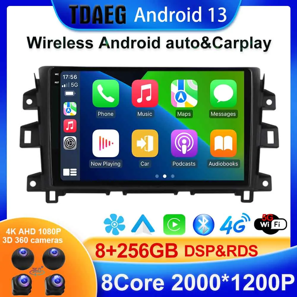 

Android 13 8+256G For Nissan Navara NP300 2011-2016 Multimedia navigation car radio support carplay auto video player BT SWC