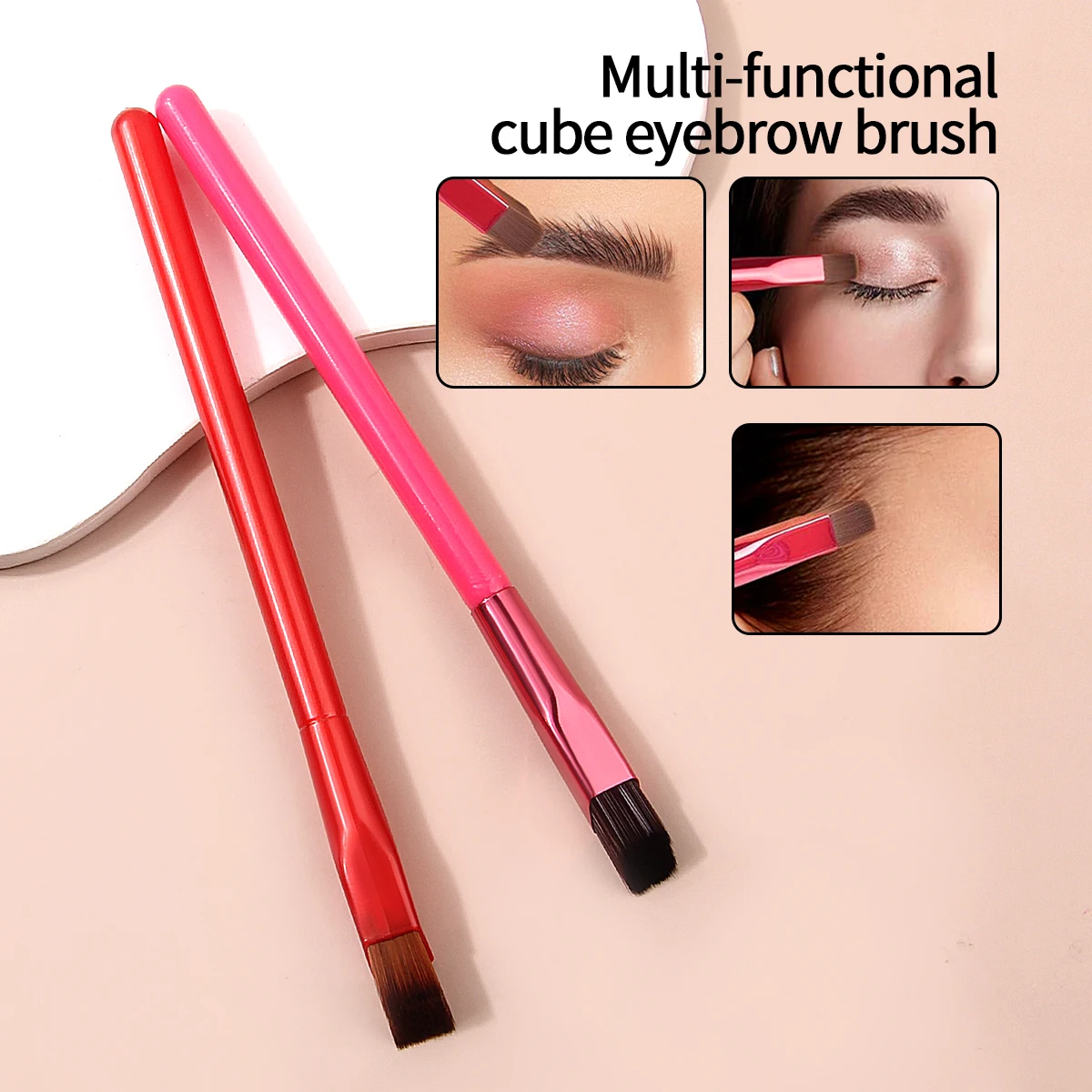 2pcs popular oblique head bionic eyebrow brush thrush artifact concealer brush multi-function makeup brush portable beauty tool