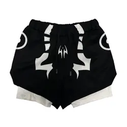 Anime Jujutsu Kaisen 2 in 1 Shorts Quick Dry Mesh GYM Performance Shorts Summer Sports Fitness Workout Jogging Short Pants