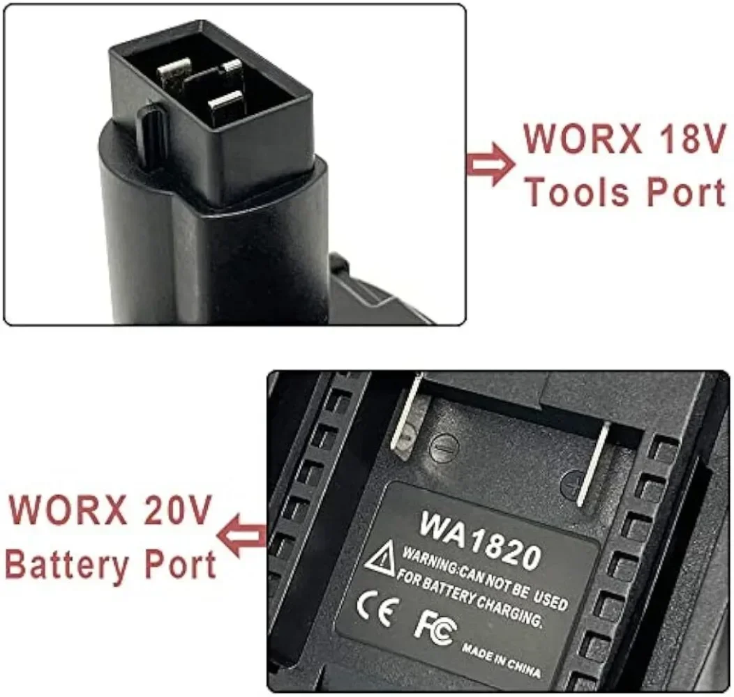 Imagem -03 - Adaptador de Bateria para Worx Bateria de Lítio de 20v para 18v Ni-mh sem Fio Wa3127 Wa3152 Wg150 Wg152 Wg250 Wg541 Wg900 Wg901